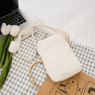 EGN Đơn Giản Hợp Thời Trang Màu Trơn Đeo Vai Túi Vải Đa Năng Thời Trang Zero Ví Samll Vuông Túi Điện Thoại Cho Bé Gái N
