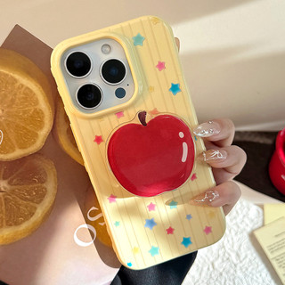 [Sheren] Ốp điện thoại Star Red Apple Stand Thích hợp cho i16 15 14 13 12 11 pro max Vỏ bảo vệ chống sốc