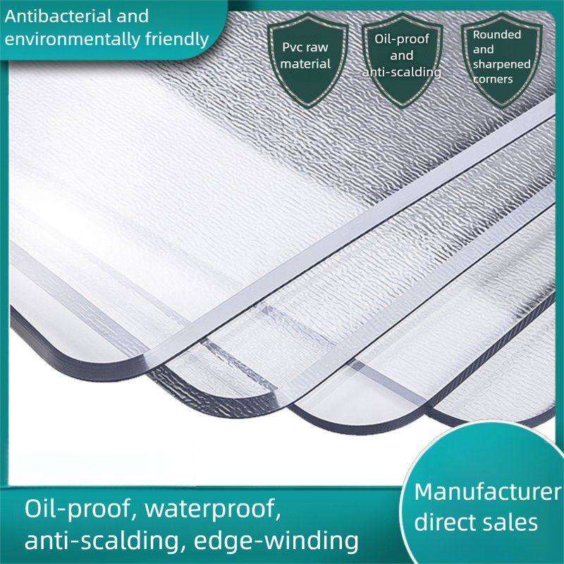 PVC Dày Khăn Trải Bàn Chống Thấm Nước Chống Dầu Dùng Một Lần Chống Cháy Bàn Cà Phê Tivi Bàn Ăn Thảm Trong Suốt Kính Mềm Pha Lê Tấm Thảm