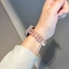 Phụ Nữ Đàn Hồi Mắt Mèo Đá Vòng Tay Cho iWatch Đính Hạt Dây Đồng Hồ S8 7 6 SE 5 Đồng Hồ 40mm 41mm 42mm 45mm