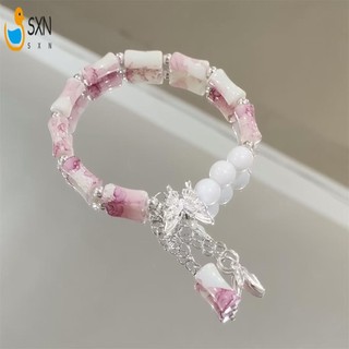Vòng tay hạt thủy tinh phong cách tự nhiên với thiết kế bướm quyến rũ