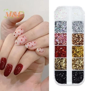 1mm Ngôi Sao Lấp Lánh Móng Tay Lấp Lánh Tình Yêu Lấp Lánh Trang Trí Móng Tay Thiết Kế Salon Móng Tay Phụ Kiện Dễ Thương DIY Nail Art Design Mới