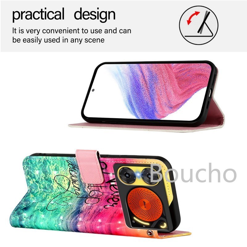 Dành Cho ZTE Nubia Music 2 Nubia Z70S Z70 Z60 Ultra RedMagic 10 Vỏ Không Khí Sơn Vỏ Điện Thoại Cho Nubia Neo 3 GT Music2 Ốp Lưng Ví Da Từ Tính Sách Flip Cover