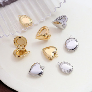 Mạ Đồng Thật Màu Vàng Bảo Quản Mini Pháp Khung Ảnh Mặt Dây Chuyền DIY Handmade Trang Sức Tay Vòng Cổ Mặt Dây Chuyền Bông Tai Phụ Kiện