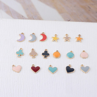 Tự Làm Handmade Phụ Kiện Trang Sức Hợp Kim Dầu Nhỏ Giọt Mặt Dây Chuyền Nhỏ Trái Tim Tình Yêu Trăng Tròn Ngôi Sao Mặt Dây Chuyền Bông Tai Chất Liệu