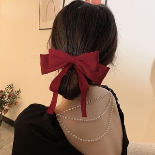 Kẹp tóc nơ trắng mũ khí chất cổ tích