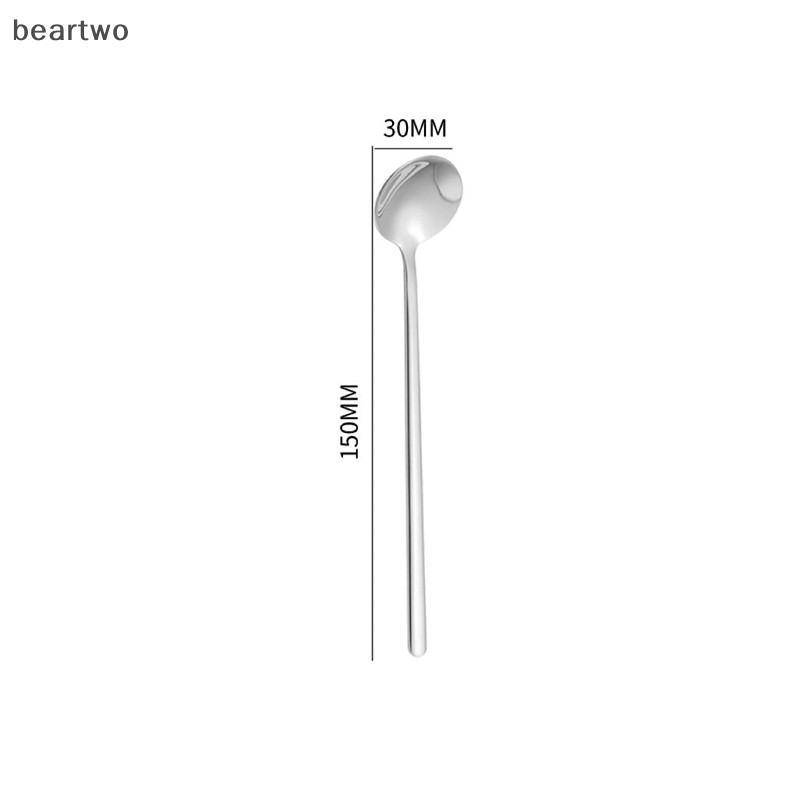 < Beartwo > 1 Chiếc Thìa Inox Lớn Tay Cầm Dài Thìa Nhà Bếp Dao Kéo Cơm Bánh Bao Cháo Muỗng Canh Nhà Hàng Bộ Đồ Ăn Đẹp