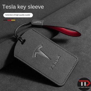[Hàng có sẵn] Áp dụng cho phụ kiện Tesla Tesla Hộp đựng thẻ khiêm tốn Vỏ chìa khóa da lộn Vỏ chìa khóa ô tô C