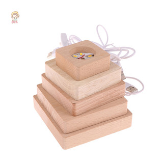 Twe 5 / 6 / 7 / 8 / 9 / 10CM Led Gỗ Chắc Chắn Đèn Ngủ Vuông Đèn Usb Giá Đỡ Tự Làm Đèn Đồ Trang Trí Máy Tính Để Bàn Đèn Trang Trí VN