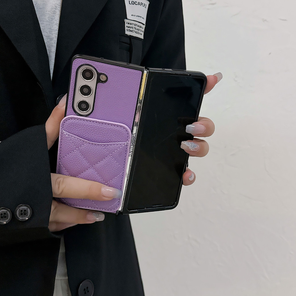 Dành Cho Samsung Galaxy Z Fold 3 4 5 6 Thiết Kế Da PU Sang Trọng Có Khe Cắm Ví Thẻ Ốp lưng Galaxy Z Fold6 Cao Cấp Phong Cách Retro Với Mặt Sau Gấp Từ Tính Vỏ Điện Thoại