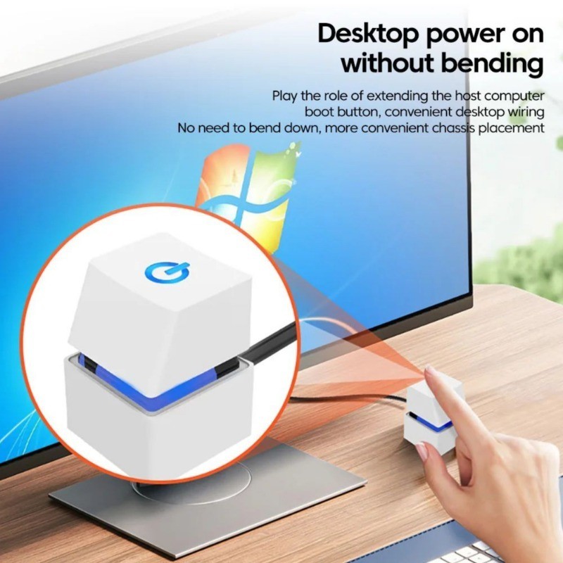 Công tắc nguồn PC được chiếu sáng LED - Cáp mở rộng 1,9m cho bo mạch chủ, Nút bật / tắt bên ngoài tiện lợi cho máy tính để bàn