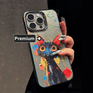 ibumpers ốp lưng Iphone đẹp Hàn quốc mèo graffiti in hình ốp điện thoại IMD cứng trơn chống bẩn chống sốc cho Iphone 15 14 12 13 11 pro max