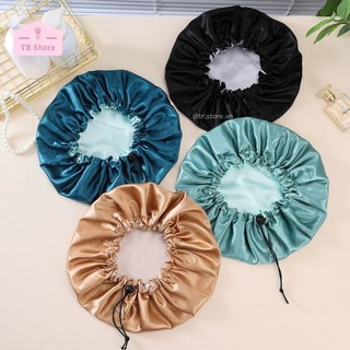 Mũ Trùm Tóc Ngủ Lụa Satin Chống Xơ Rối, Rụng Tóc - Nón Ngủ Giữ Nếp Tóc Uốn Có Dây Rút/Bo Chun Tiện Lợi
