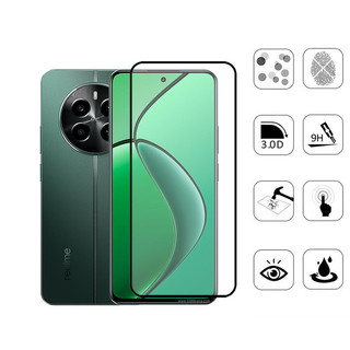 Kính cường lực bảo vệ màn hình Realme 12 4G 2 trong 1 cho Realme 12 Plus 11 11x 12x 5G 9D Phim bảo vệ kính + Phim ống kính máy ảnh