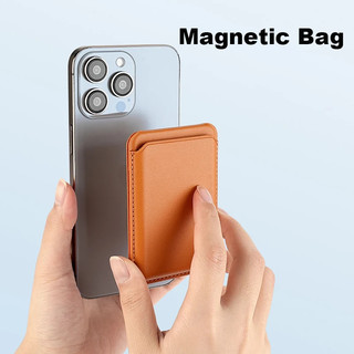 Túi Ví Từ Tính Ẩn Đứng Cho iPhone 16 15 14 13 12 11 Pro Max Plus Bao Da Thẻ Điện Thoại Cho Magsafe Case Pocket Cover