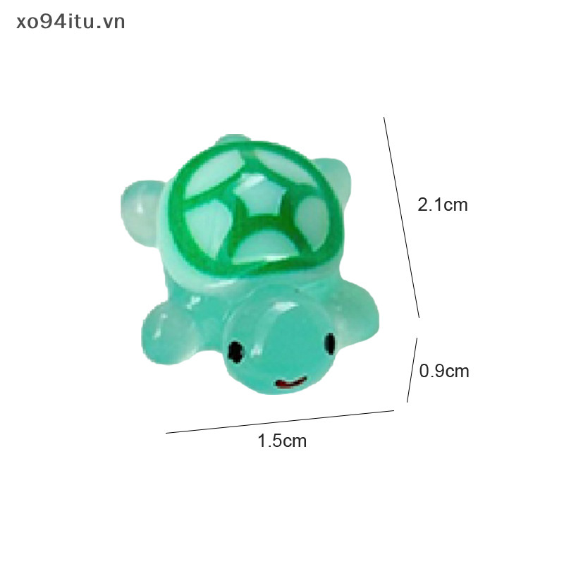 XOITU 10 Cái Hoạt Hình Dễ Thương Dạ Quang Rùa Nhựa Thu Nhỏ Bức Tượng Trang Trí Micro Phong Cảnh Trang Trí DIY Nhà Để Bàn Trang Trí Quà Tặng VN