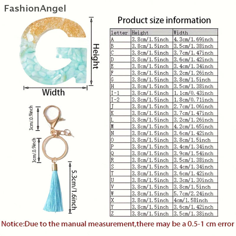 Móc khóa nhựa FashionAngel Pink Dream 26 chữ A đến Z