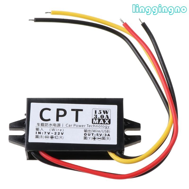 Rr cho DC cho Bộ điều chỉnh chuyển đổi DC 12V sang 5V 3A 15W Bộ nguồn hiển thị LED ô tô