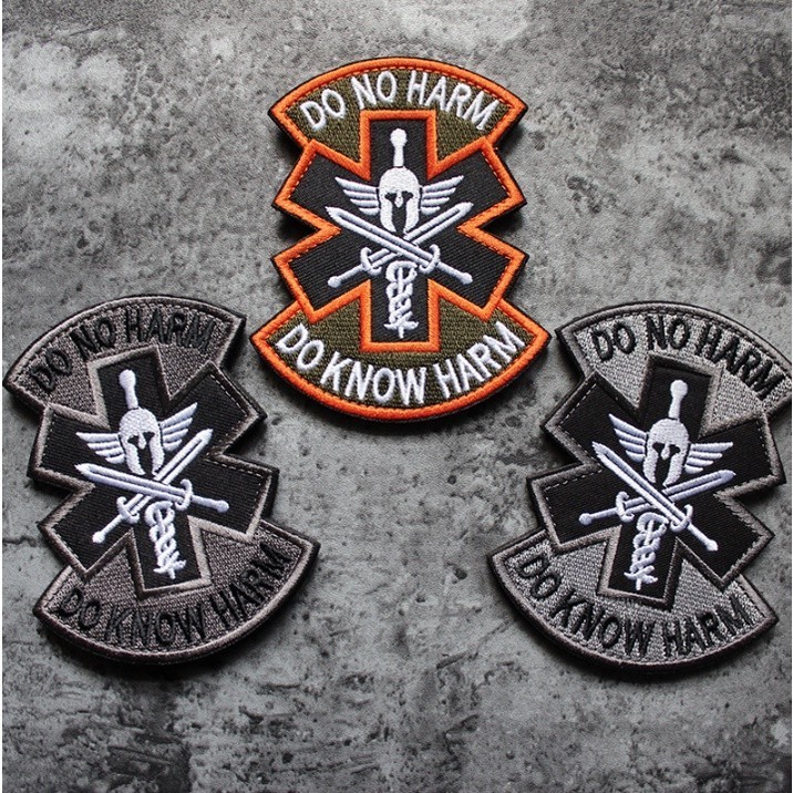 Patch phù hiệu y tế chiến trường dán quần áo_ba lô túi xách _retro