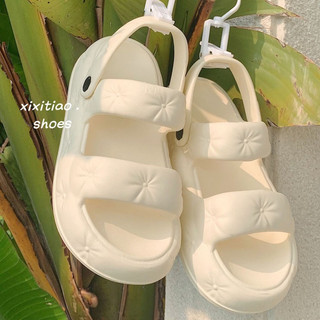 Xixitiao Dép Dép Dải Mỏng EVA Bước Lên Shit Đế Dày Đôi Dây Đeo Sandal Nữ Mùa Hè Mặc Ngoài Thời Trang Phù Hợp Với