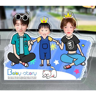 Standee Lắc Đầu Custom Ghép Mặt 3 Người In Theo Yêu Cầu Chibi Trang Trí Bàn Học Bàn Làm Việc