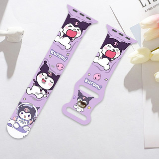 Dây đeo đồng hồ có khóa đôi mềm Dây đeo dây đeo hoạt hình Kuromi cho Apple Watch Ultra 2 / Ultra 49mm S9 S8 7 SE 6 5 4 3 2 SE2 (49mm 45mm 44mm 41mm 40mm 42mm 38mm)