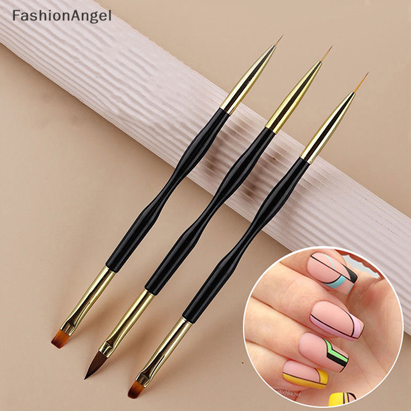 Fashionangel Pháp Sọc Móng Tay Nghệ Thuật Lót Bộ Bàn Chải Đầu Dòng Siêu Mỏng Bút Vẽ Dual End Uv Gel Paing Bàn Chải Dụng Cụ Làm Móng Tay TH