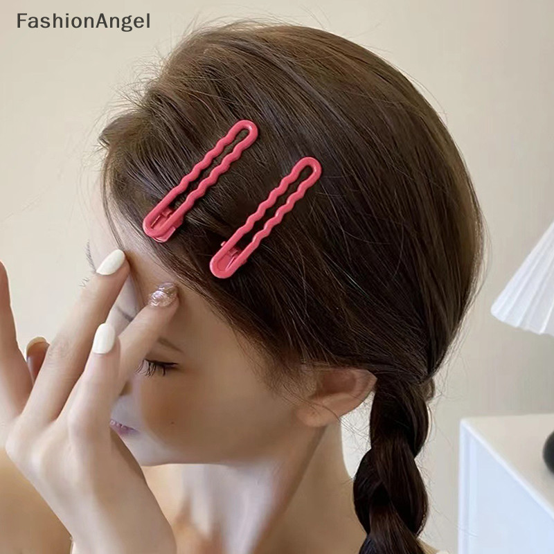 FashionAngel 2 Cái / bộ Màu Kẹo Kim Loại Rỗng Tóc Gãy Bên Mỏ Vịt Nổ Y2k Phụ Kiện Tóc TH