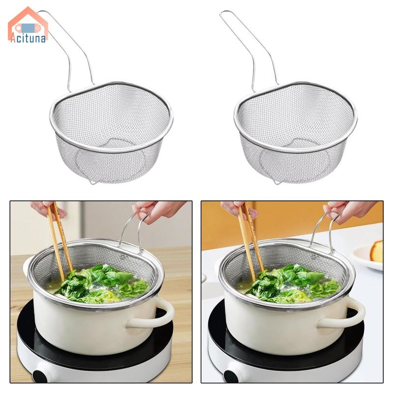 Giỏ Chiên Bát Rửa Đa Năng Lẩu Lưới Rây Lọc Bộ Đồ Ăn Giỏ Thoát Nước Để Nấu Ăn Nhà Bếp Mì Pasta Chiên