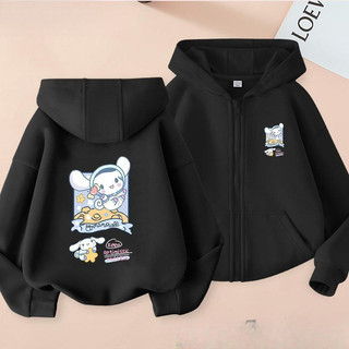 2024 Cinnamoroll Hoạt Hình Áo Khoác Bé Gái Zip Up Thu Đông Áo Khoác Có Mũ Trùm Đầu Thời Trang