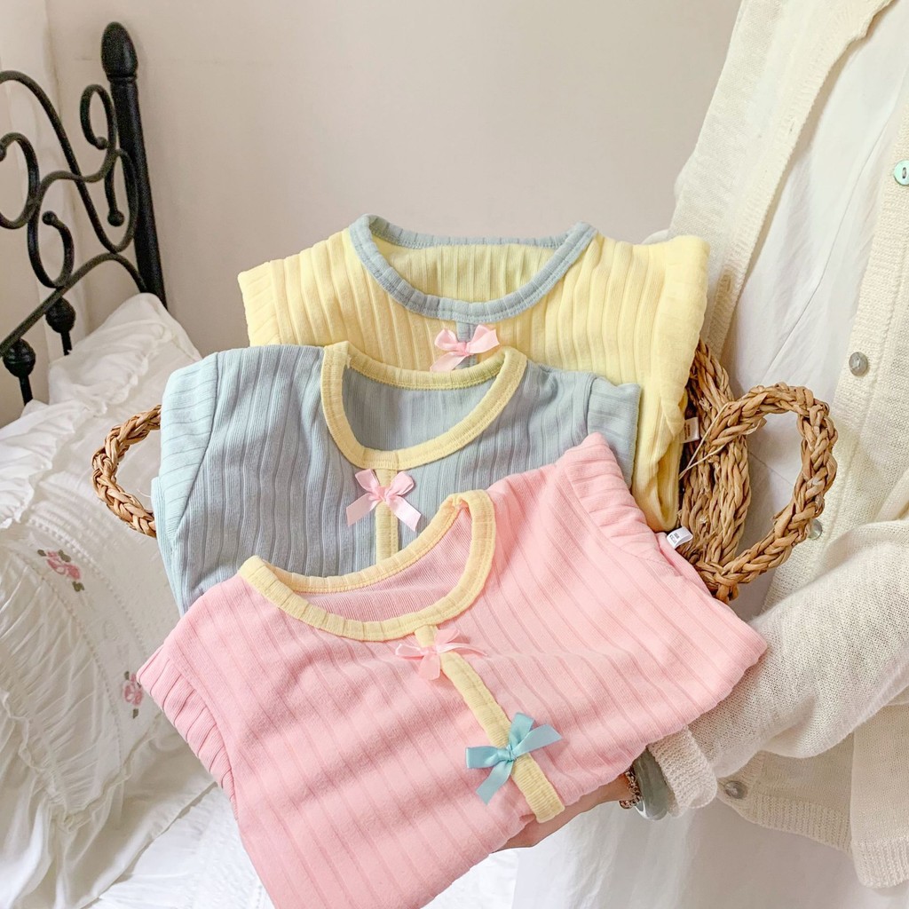 Trẻ Em Xuân Thu Sản Phẩm Mới Đáy Áo Sơ Mi Bé Gái Nơ Top Phiên Bản Hàn Quốc Phù Hợp Với Áo Dễ Thương Ngọt Ngào Phong Cách Khuyến Nghị 7ZKB