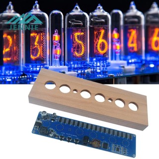 In14 Đồng hồ ống phát sáng Bộ đồng hồ ống DIY Vỏ gỗ sồi IN14 Đồng hồ LED kỹ thuật số ống Nixie DC12V 1A Nhiều màu để hiển thị thời gian [jennie1.vn]