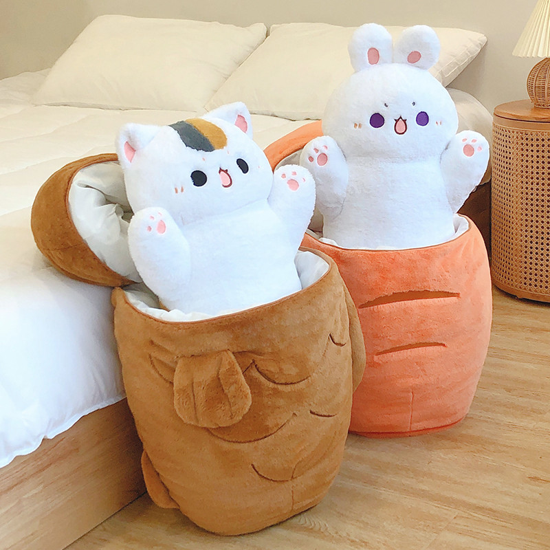 Kawaii Taiyaki Mèo Sang Trọng Đồ Chơi Dễ Thương Cà Rốt Thỏ Sang Trọng Gối Búp Bê Thỏ Vui Nhộn Ẩn Trong Cà Rốt Đồ Chơi Nhồi Bông Mềm Mại Cho Bé Làm Dịu Búp Bê Trang Trí Phòng Ngủ Búp Bê Trẻ Em Bé Gái Quà Tặng Sinh Nhật