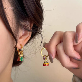 Julyhot 1 Cặp Retro Men Nhỏ Giọt Dầu Bông Tai Nữ Cô Gái Dân Tộc Phong Cách Trung Hoa Bông Tai Nhiều Màu Sắc Phụ Kiện Trang Sức Quà Tặng Massivedeals