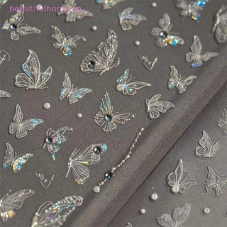 [Beautifulhome] Miếng dán móng tay hình con bướm với kim cương Đề can giảm đau lập thể Dính Nail Art Salon DIY Nail Art Người đam mê [làm đẹp]