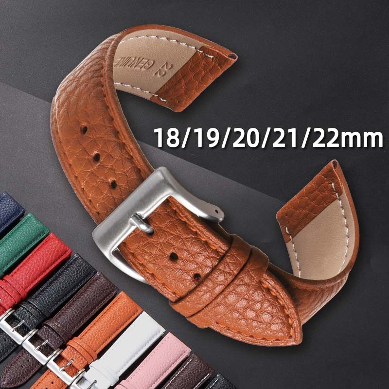 Khóa Chắc Chắn Nhiều Màu Sắc Chống Thấm Nước Da Thật Chính Hãng Dây Đeo Đồng Hồ Calfskin 12 14 16 18 20 22 Mm Da Thật Chính Hãng Dây Đồng Hồ Đa Năng Dây Đeo Đồng Hồ Thay Thế Nam Nữ
