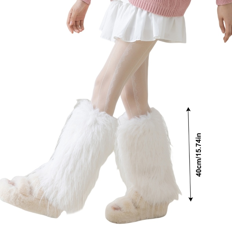 Woke Ladies Elegant Furry Plush Leg Warmers cho thời tiết lạnh và lớp sành điệu