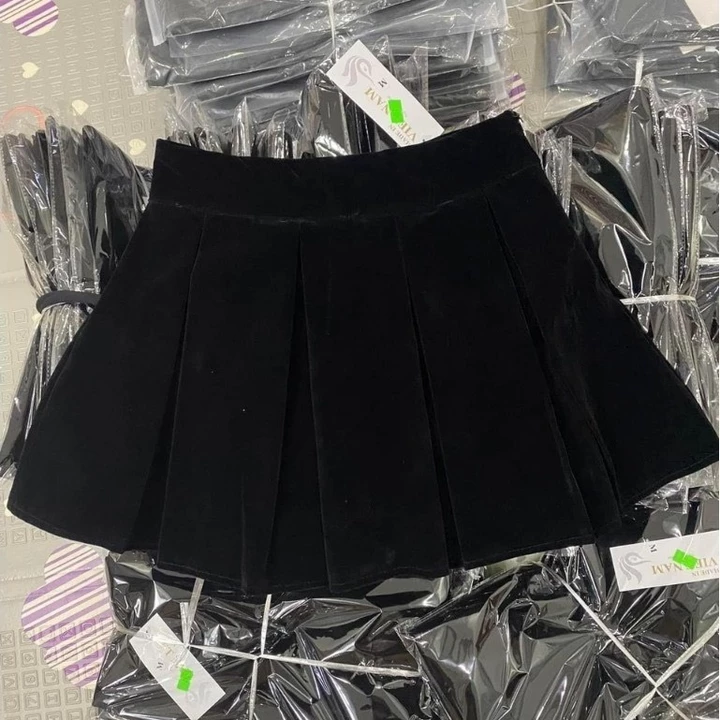 Chân váy nhung nữ thu đông xếp ly dáng váy tennis ngắn cạp cao tôn dáng trẻ trung chất vải nhung tuyết có quần trong – 3