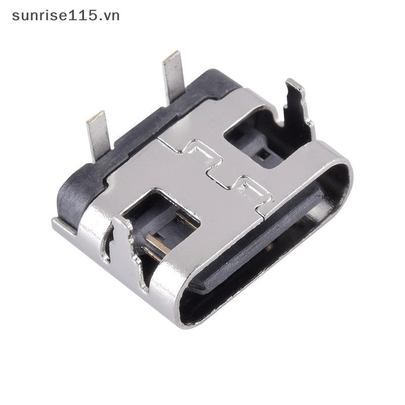 Srvn 10 Chiếc 2 Pin Micro USB Loại C Ổ Cắm Kết Nối USB 3.1 Type-C Nữ Jack Cắm Điện Dock Cho Cổng Sạc Điện Thoại Di Động.