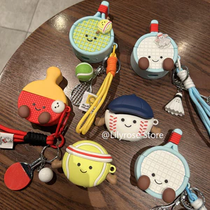 Vỏ tai nghe hoạt hình JellyC Ball cho AirPods 4 [2024] 3 2 1 AirPods Pro2 Vỏ Tai nghe không dây Apple Vỏ silicon hoạt hình bóng chày và quần vợt