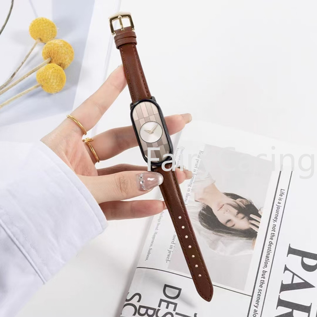 Dây Da Mới Cho Xiaomi Mi Band 10 9 8 NFC Vòng Tay Thay Thế Dây Đeo Tay Miband 7 6 5 4 3 Correa Dây Đeo Cổ Tay