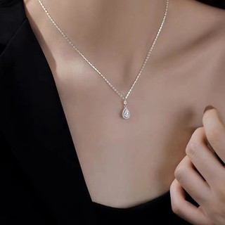 S925 Sterling Bạc Giọt Nước Vòng Cổ Đơn Giản Thời Trang Nữ Món Quà Trang Sức