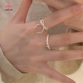 Hwetr Ngọt Ngào Thời Trang Ruy Băng Nơ Mở Nhẫn Có Thể Điều Chỉnh Cho Nữ Bé Gái Nơ Ánh Sáng Ngón Tay Nhẫn Dự Tiệc Trang Sức Quà Tặng Sinh Nhật Mới