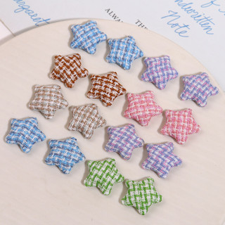 Phong cách Hàn Quốc, vải cotton lanh tươi mát, miếng vá nút ngôi sao năm cánh, phụ kiện tóc DIY cho phụ nữ