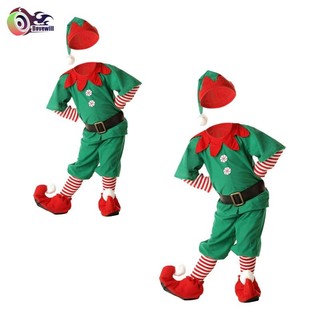 Trẻ em Giáng sinh Yêu tinh Trang phục hóa trang Elf cho trẻ em Bộ đồ ông già Noel Người trợ giúp cho lễ hội biểu diễn sân khấu