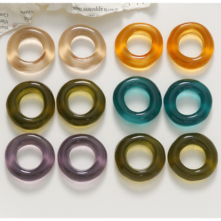 Phong cách Nhật Bản, bông tai DIY hình tròn rỗng hình donut ngọt ngào trong suốt, phụ kiện tóc, chất liệu ốp điện thoại bán buôn