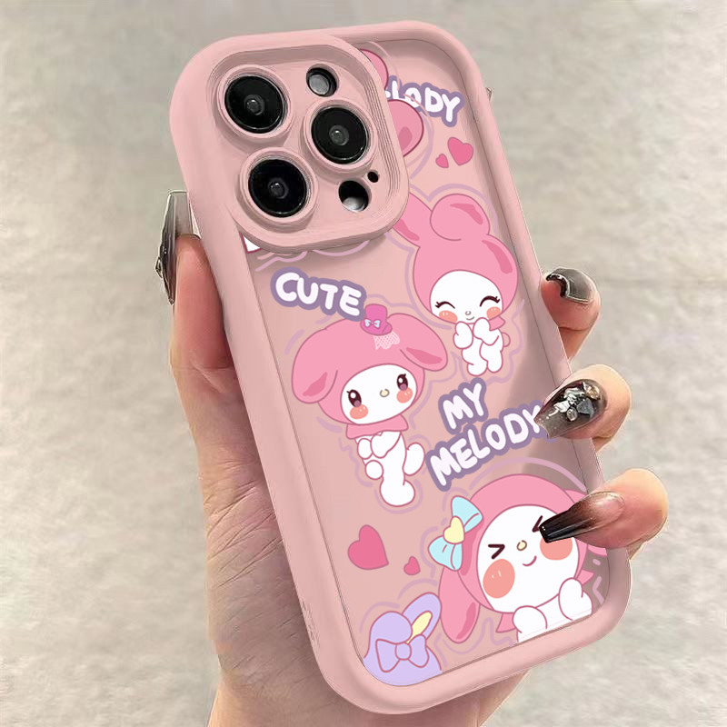 Dành Cho Realme C65 C63 C71 C67 Note 60 50 C53 C55 C35 C51 C15 5i C21Y C11 C25 C25Y C20 5S C20A C17 C33 C30 9i 8 8i 6i 5 7i C31 C21 Hoạt Hình Dễ Thương Giai Điệu Kuromi Silicon Mềm Mờ Bao da
