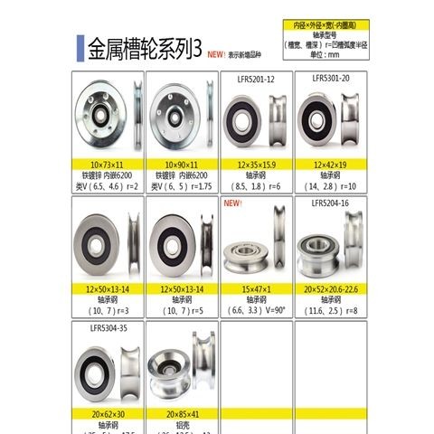 U Rãnh Kim Loại Dây Thép Dây Rãnh Ròng Rọc Vòng Bi Treo Bánh Xe Con Lăn Dây Hướng Dẫn Phát Hành Bánh Xe Vòng Bi Thép / Thép Không Gỉ AJ Trục