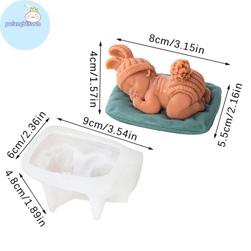 Pufangbliss 3D Bé Ngủ Hình Khuôn Silicon Nhà Bếp DIY Bánh Fondant Nướng Khuôn Socola Xà Phòng Handmade Thạch Cao Nhựa Đất Sét Dụng Cụ VN