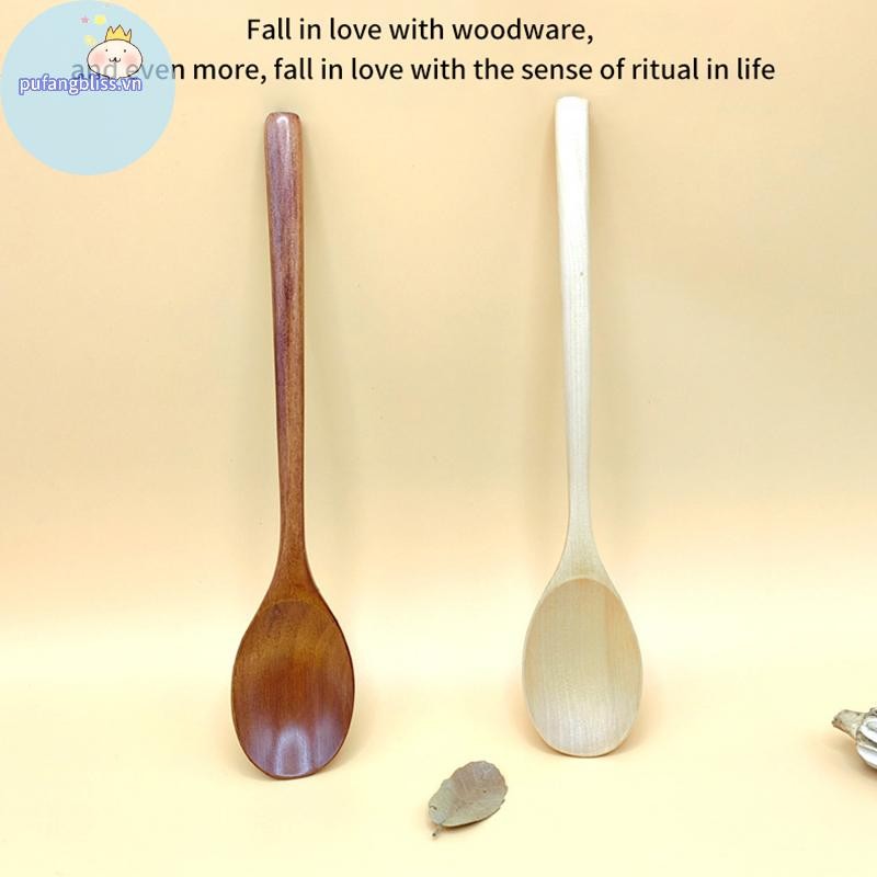Pufangbliss 1 Cái Thìa Tre Nhà Bếp Phong Cách Hàn Quốc 9 Inch Súp Bộ Đồ Ăn Nấu Mật Ong Thìa Cà Phê Muỗng Trộn VN